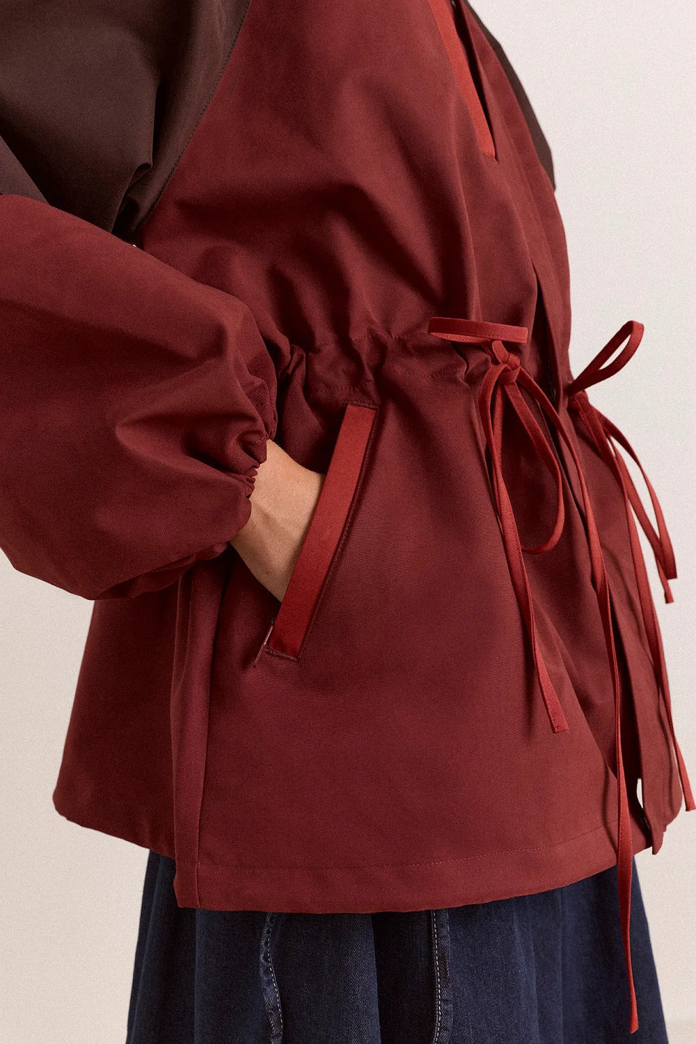 DAMSON MADDER Liu shower proof raincoat burgundy