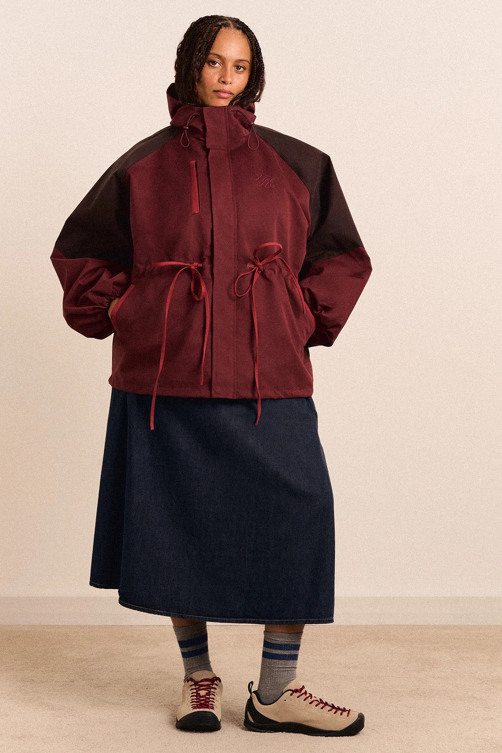 DAMSON MADDER Liu shower proof raincoat burgundy