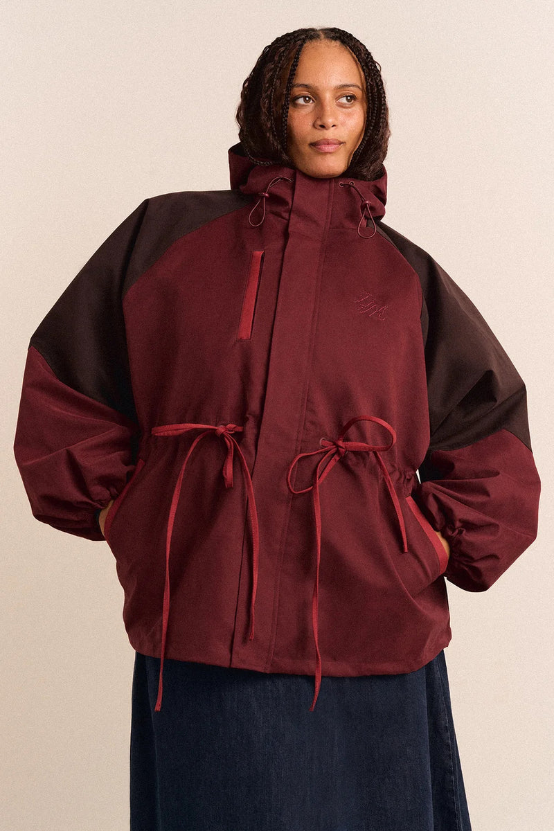 DAMSON MADDER Liu shower proof raincoat burgundy