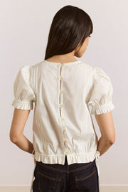 DAMSON MADDER Mabel lace insert blouse white