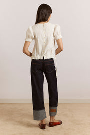 DAMSON MADDER Mabel lace insert blouse white