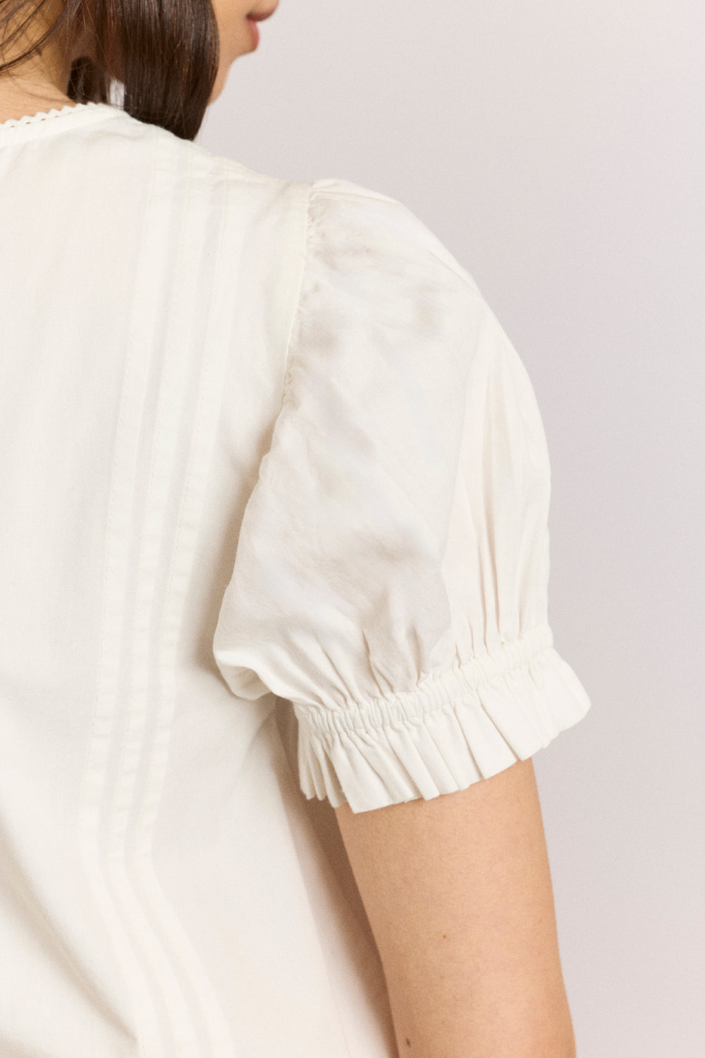 DAMSON MADDER Mabel lace insert blouse white