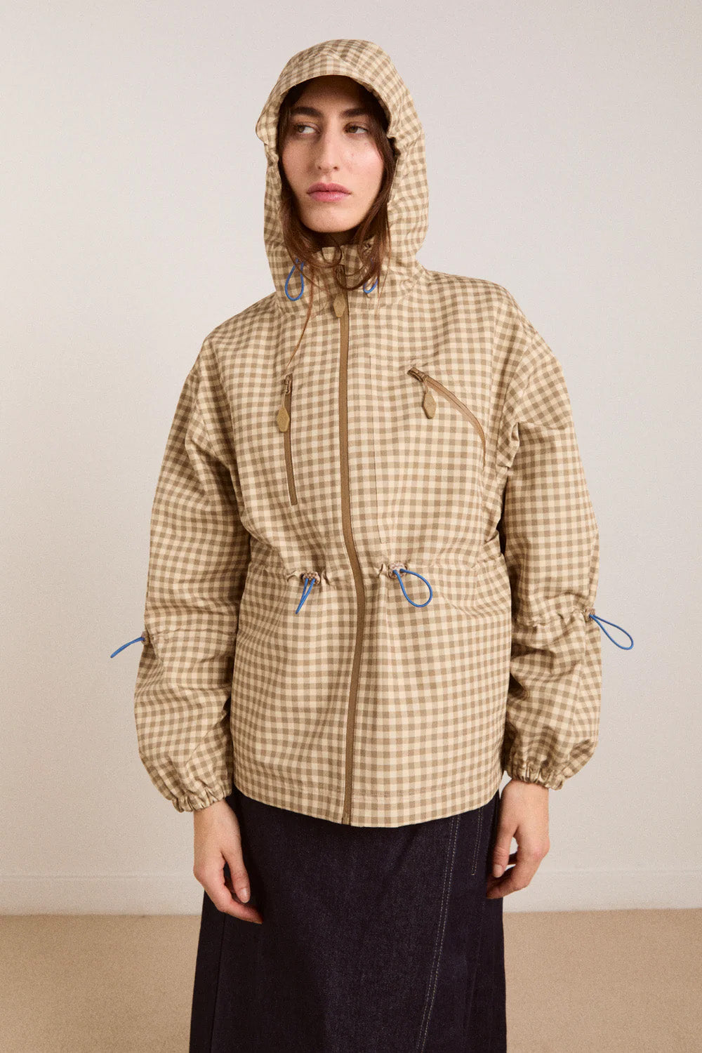DAMSON MADDER Matilda raincoat gingham brown