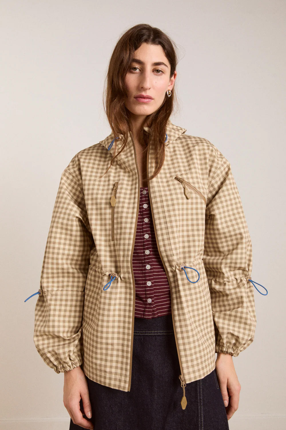 DAMSON MADDER Matilda raincoat gingham brown