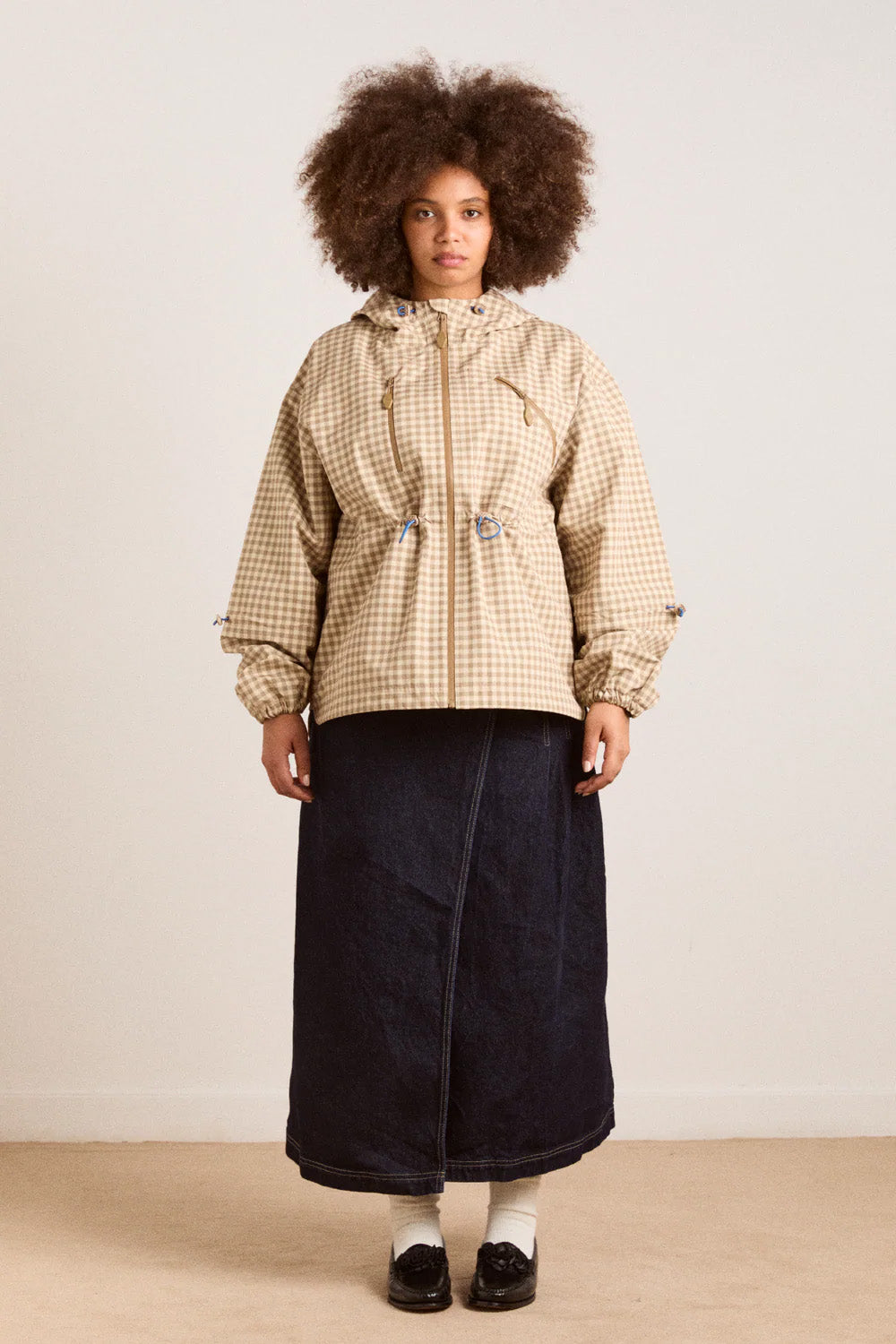 DAMSON MADDER Matilda raincoat gingham brown