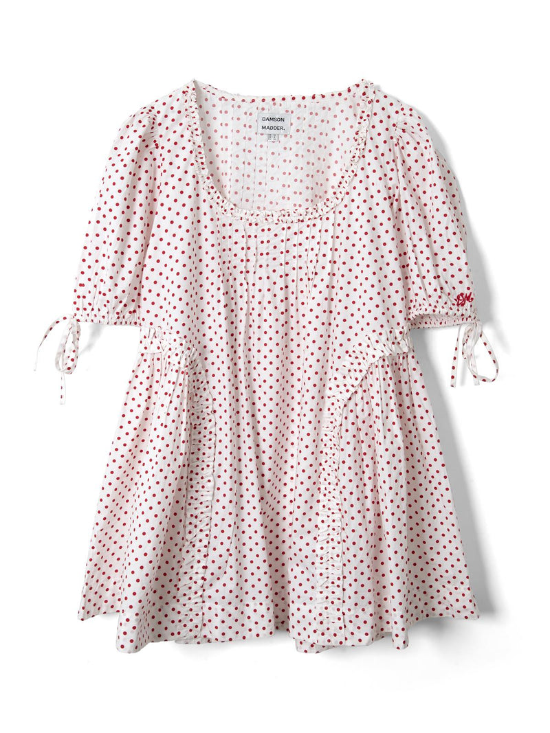 DAMSON MADDER Meri mini dress white red spots