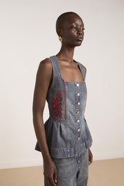 DAMSON MADDER Mitzie top harbour wash blue