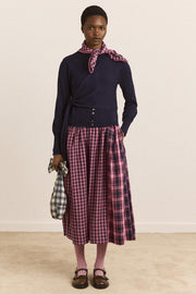 DAMSON MADDER Molly midi dress magenta check