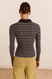 DAMSON MADDER Peyton LS polo multicolor stripe