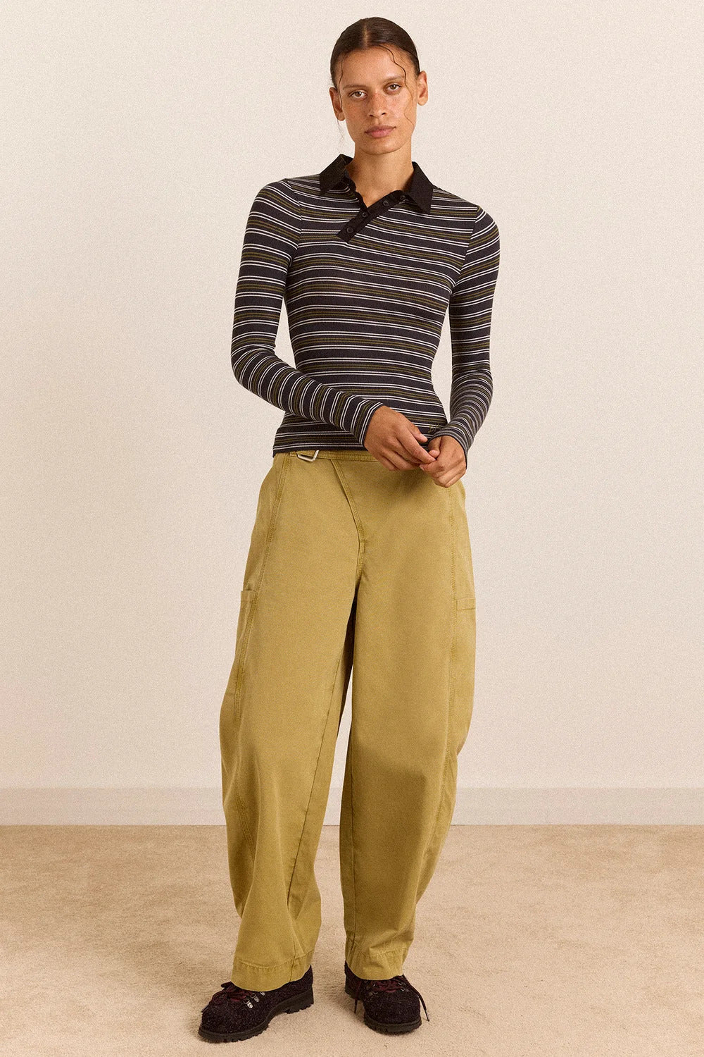 DAMSON MADDER Peyton LS polo multicolor stripe