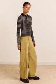DAMSON MADDER Peyton LS polo multicolor stripe