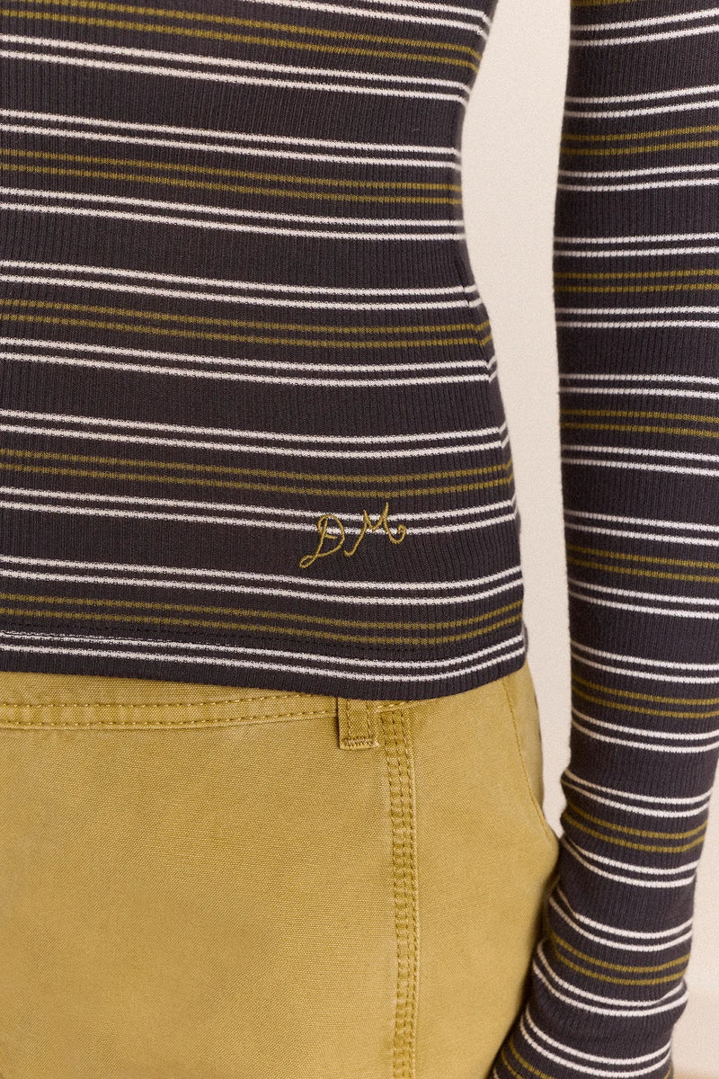 DAMSON MADDER Peyton LS polo multicolor stripe