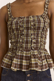 DAMSON MADDER Raphi cami cocoa check