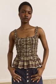 DAMSON MADDER Raphi cami cocoa check