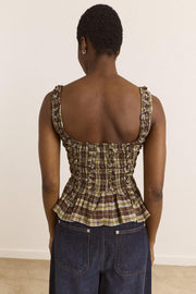 DAMSON MADDER Raphi cami cocoa check