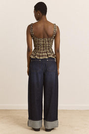 DAMSON MADDER Raphi cami cocoa check
