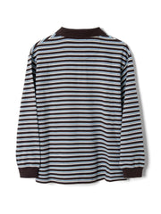 DAMSON MADDER Remie rugby shirt chocolate blue stripes