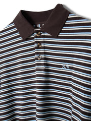 DAMSON MADDER Remie rugby shirt chocolate blue stripes