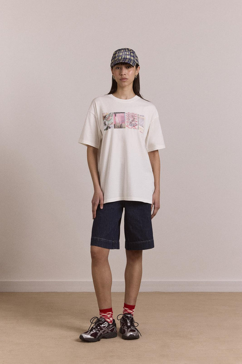 DAMSON MADDER Slow life crossword graphic tee off white