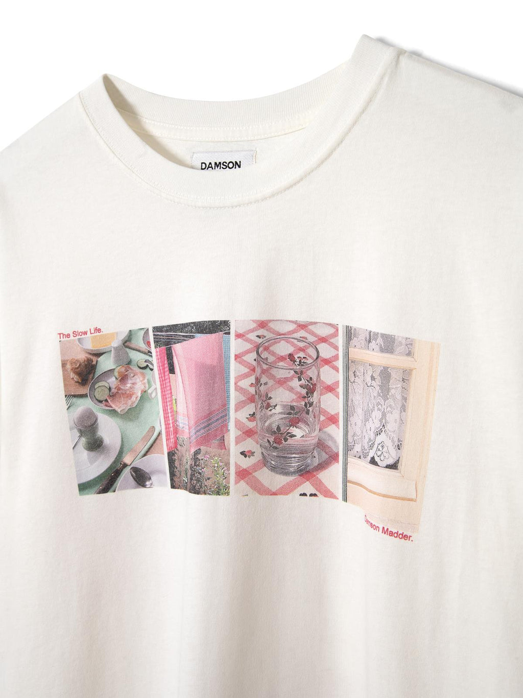 DAMSON MADDER Slow life crossword graphic tee off white