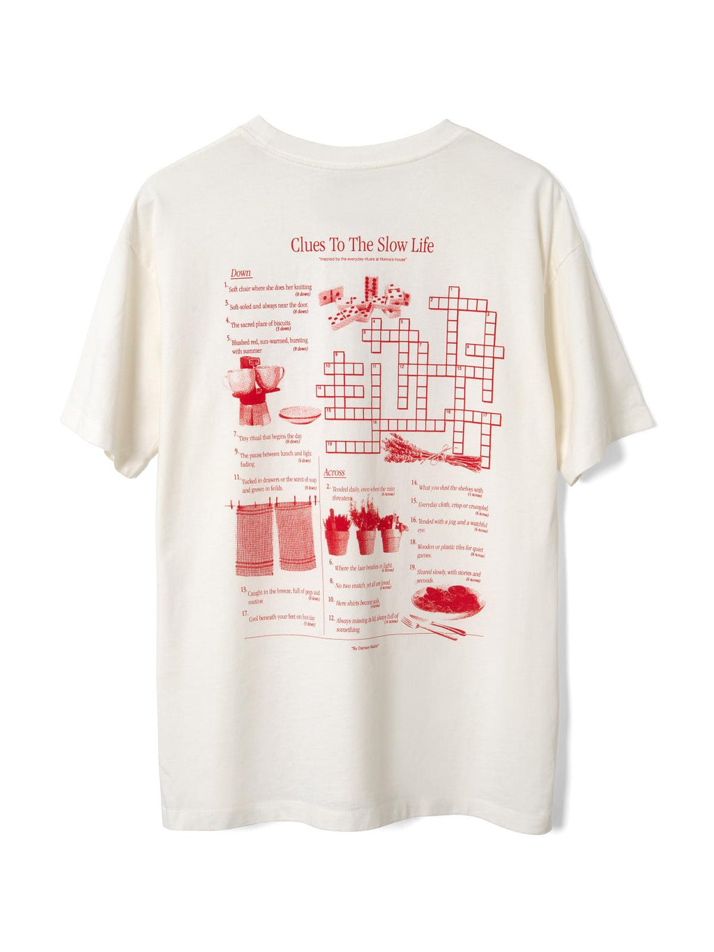 DAMSON MADDER Slow life crossword graphic tee off white