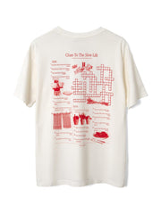 DAMSON MADDER Slow life crossword graphic tee off white
