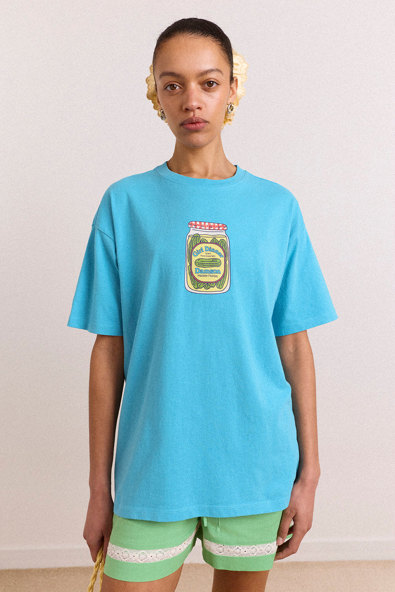 DAMSON MADDER Snack plate graphic tee blue