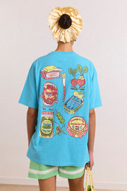DAMSON MADDER Snack plate graphic tee blue