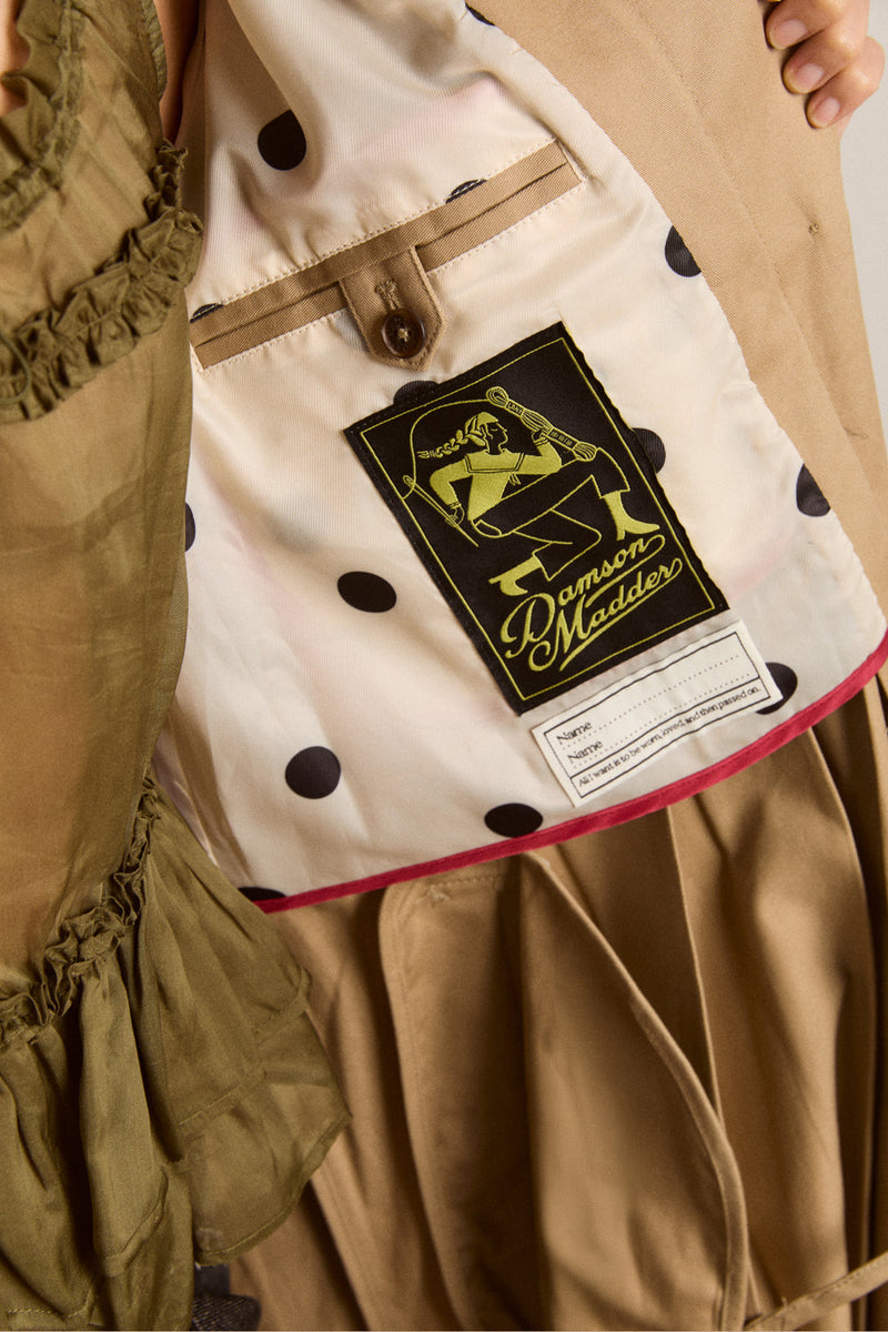 DAMSON MADDER Sofia pleated trench light stone