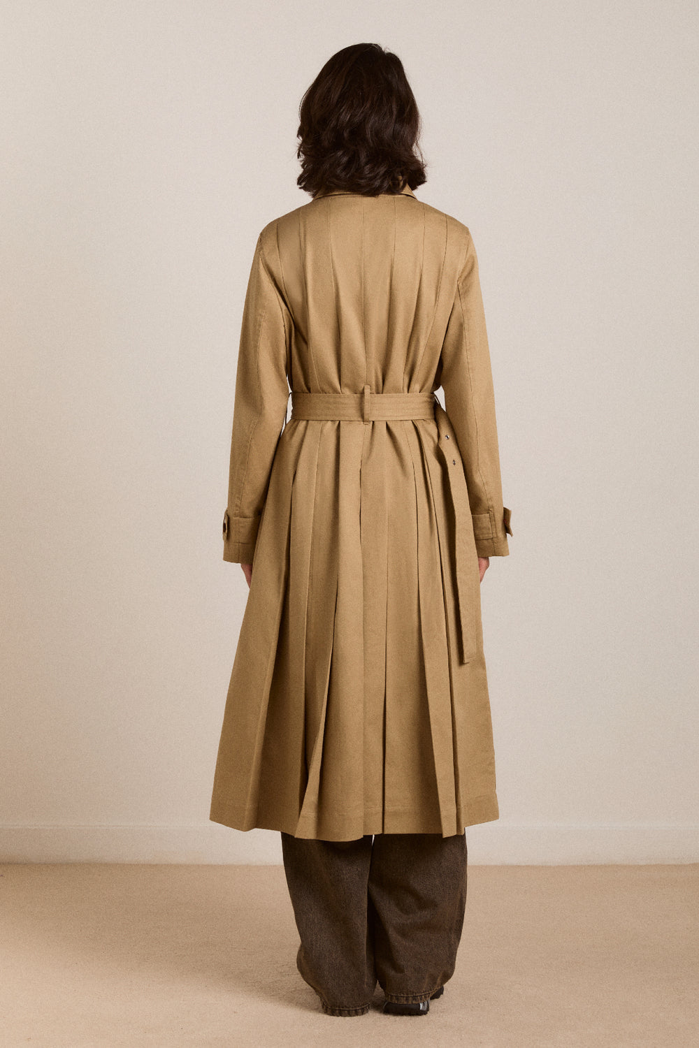 DAMSON MADDER Sofia pleated trench light stone