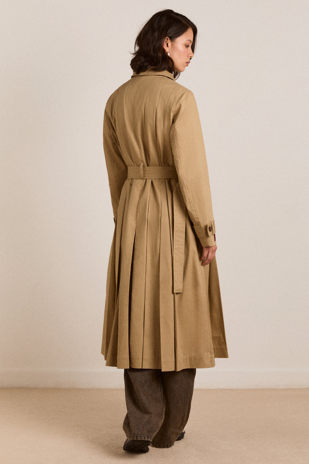 DAMSON MADDER Sofia pleated trench light stone