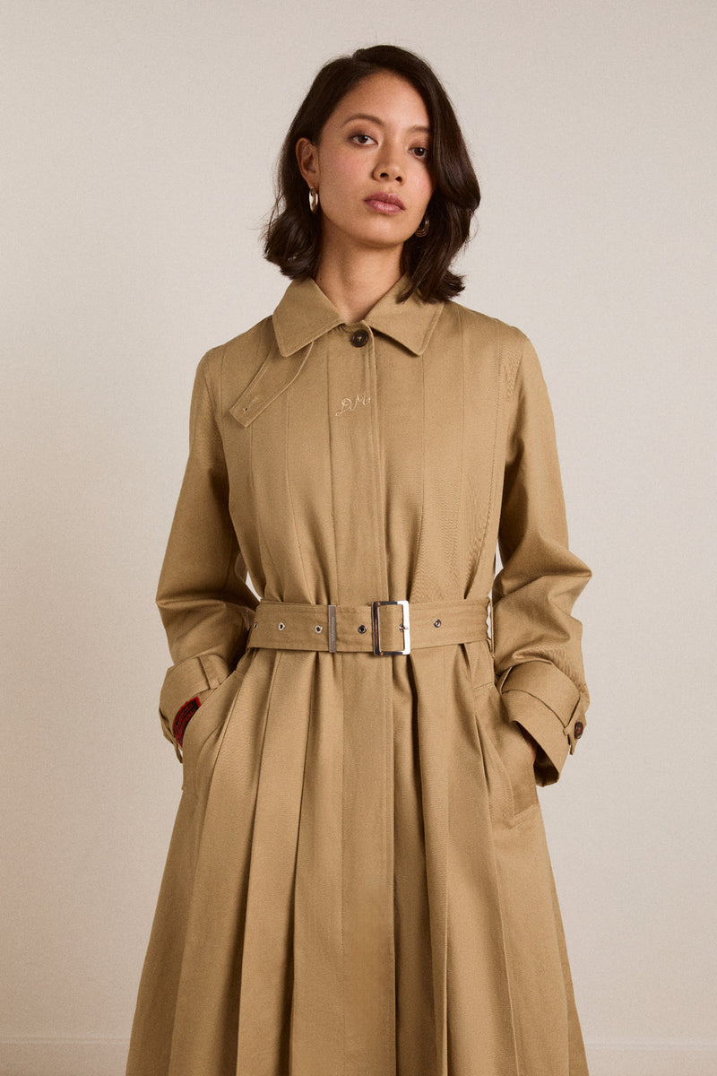 DAMSON MADDER Sofia pleated trench light stone