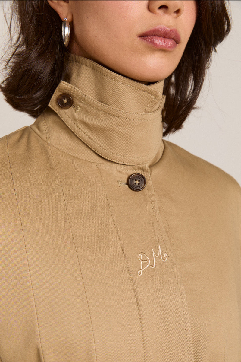 DAMSON MADDER Sofia pleated trench light stone