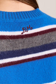 DAMSON MADDER Sofie merino wool vest blue stripe