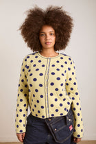 DAMSON MADDER Tabitha merino reversible cardigan navy butter