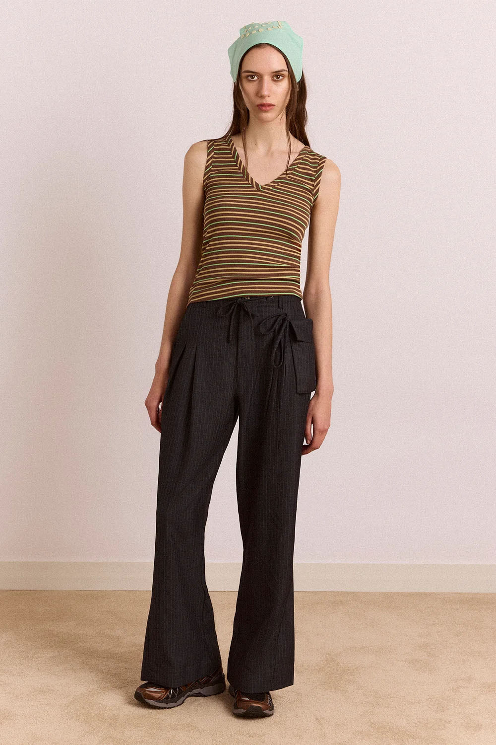 DAMSON MADDER Tatianna trouser navy pinstripe