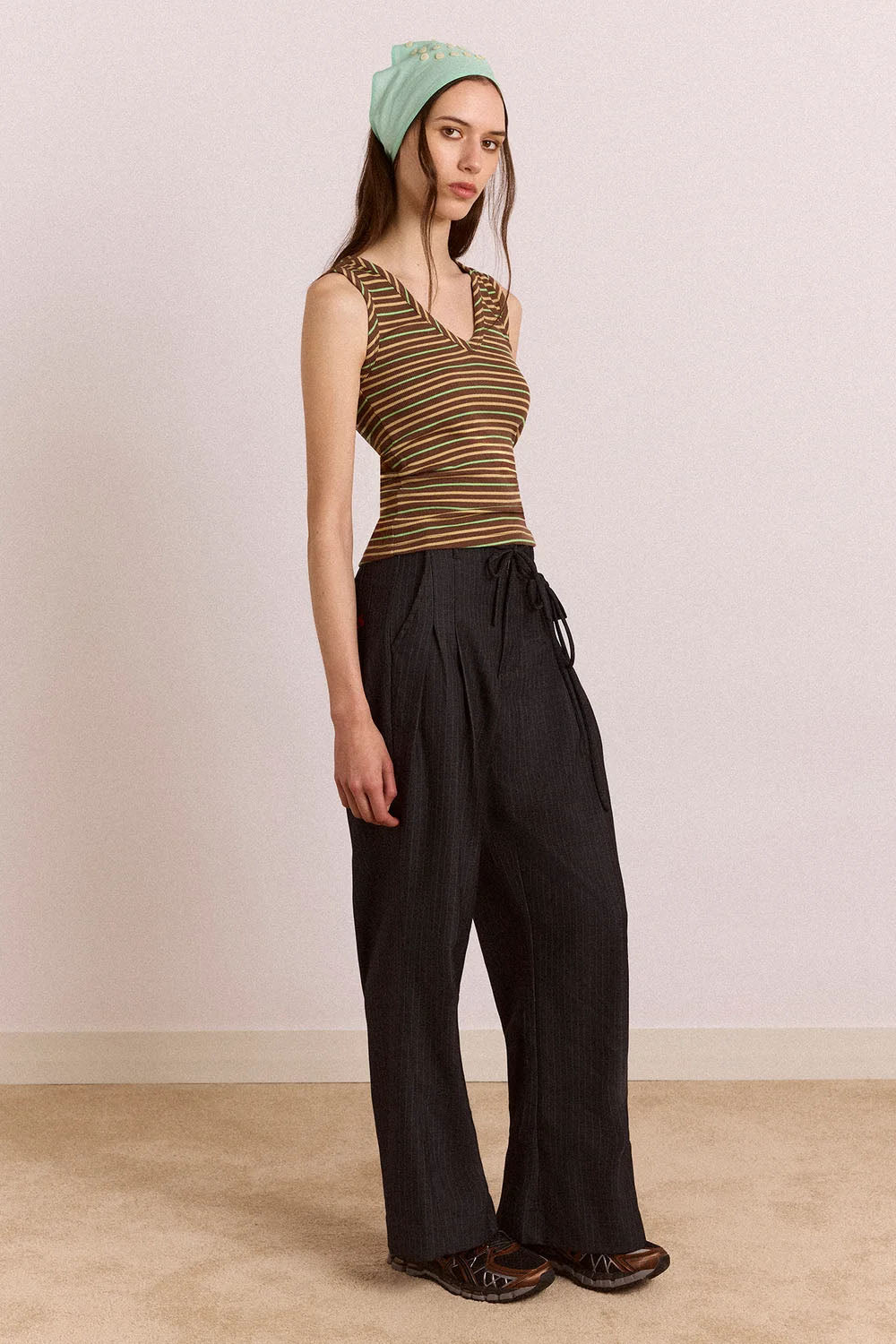 DAMSON MADDER Tatianna trouser navy pinstripe