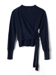 DAMSON MADDER Venna wrap merino wool cardigan navy