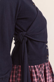 DAMSON MADDER Venna wrap merino wool cardigan navy