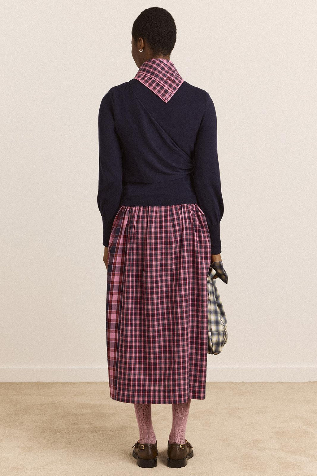 DAMSON MADDER Venna wrap merino wool cardigan navy