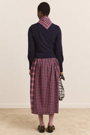 DAMSON MADDER Venna wrap merino wool cardigan navy