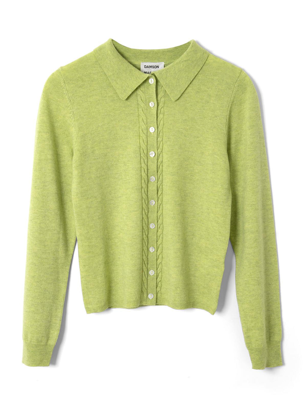 DAMSON MADDER Voula wool and cashmere blend cardigan lime green