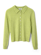 DAMSON MADDER Voula wool and cashmere blend cardigan lime green