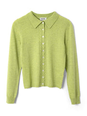 DAMSON MADDER Voula wool and cashmere blend cardigan lime green