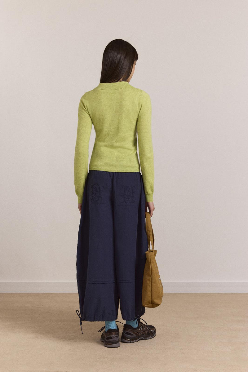 DAMSON MADDER Voula wool and cashmere blend cardigan lime green