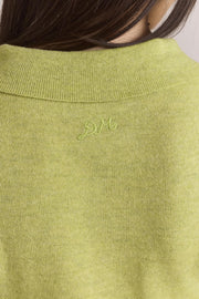 DAMSON MADDER Voula wool and cashmere blend cardigan lime green