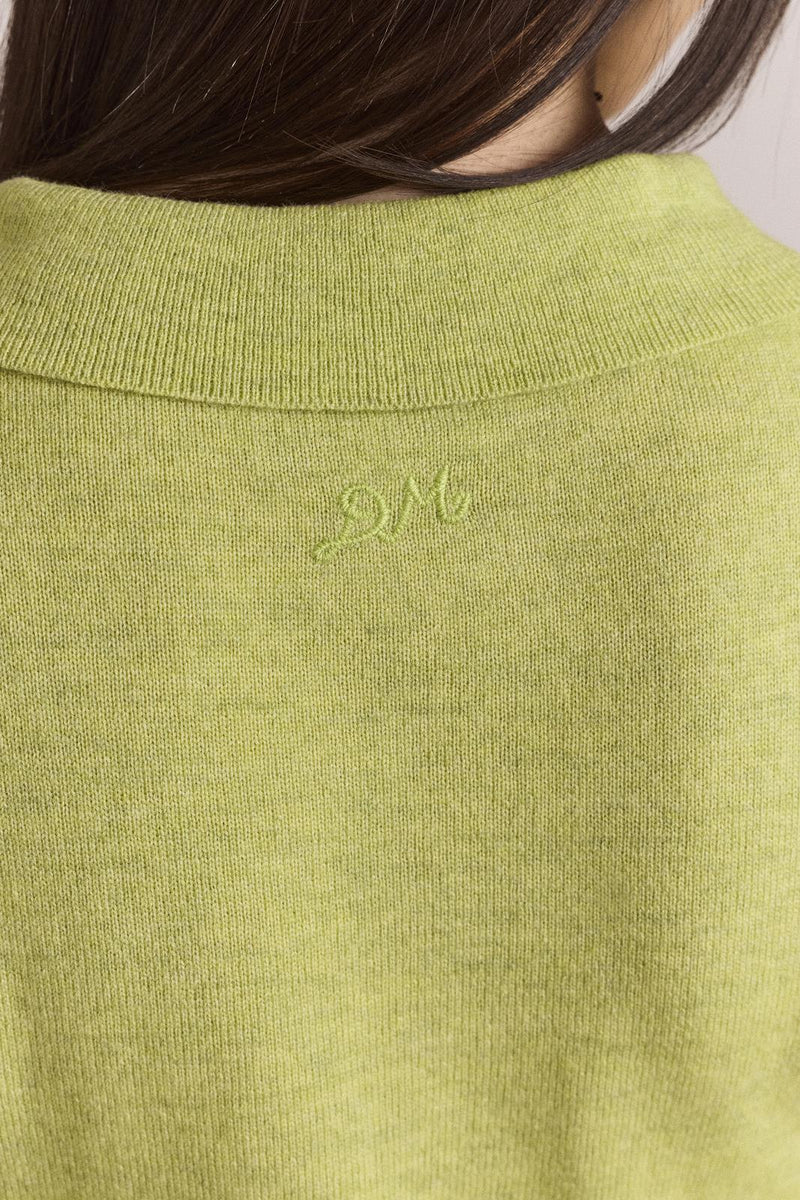 DAMSON MADDER Voula wool and cashmere blend cardigan lime green