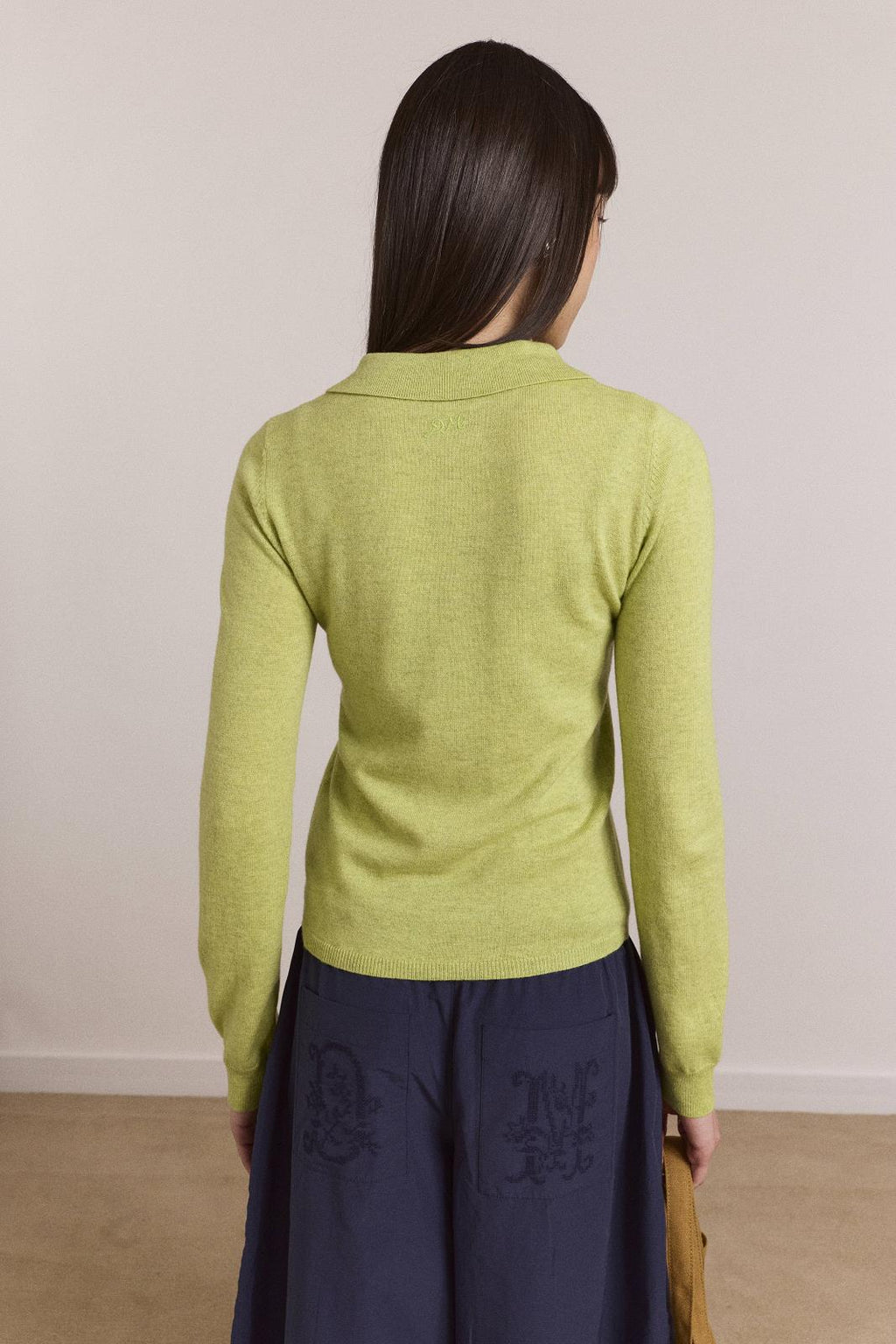 DAMSON MADDER Voula wool and cashmere blend cardigan lime green