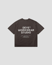 DEYS Workwear Hillside print tee washed brown