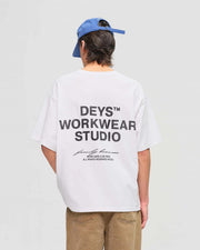 DEYS WORKWEAR Hillside print tee white